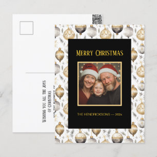 Cartão Postal De Festividades Cartão-postal para Ornações Pretas do Prata Dourad