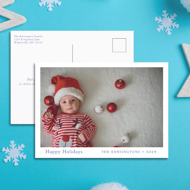 Cartão Postal De Festividades Cartão-postal personalizado para o primeiro Natal  (Baby’s First Christmas Custom Photo Postcard)