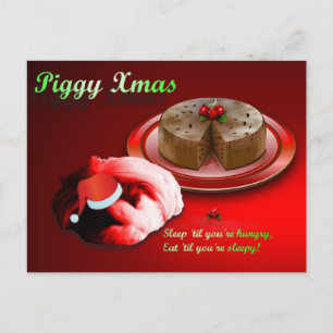 Cartão Postal De Festividades Cartão-postal Piggy Xmas