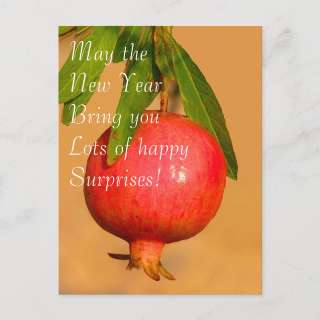 Cartão Postal De Festividades Cartão-postal Pomegranate Rosh HaShana (Frente)