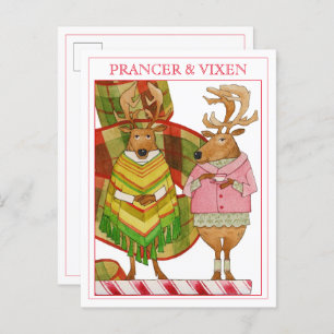 Cartão Postal De Festividades Cartão-postal PRANCER VIXEN