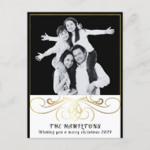 Cartão-postal preto e branco para Elegância monocr