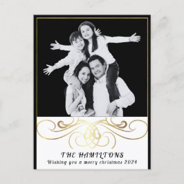 Cartão Postal De Festividades Cartão-postal preto e branco para Elegância monocr