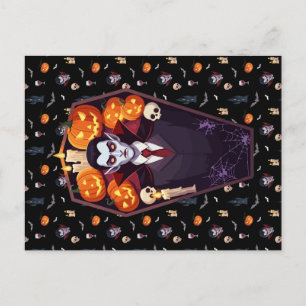 Cartão Postal De Festividades Cartão-postal preto 🦇 Vampiro Gótico 🖤 🎃