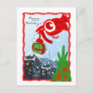 Cartão Postal De Festividades Cartão-postal Red Bird