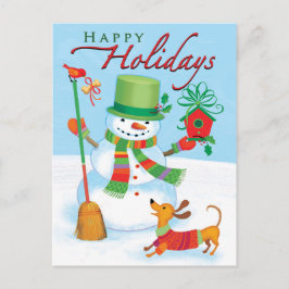 Cartão Postal De Festividades Cartão-postal Red Bird, Feriados Felizes, Dachshun