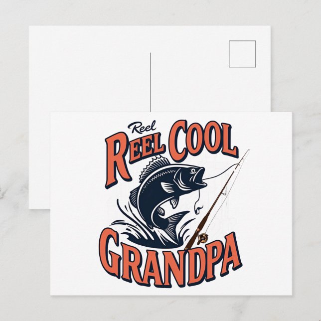 Cartão Postal De Festividades Cartão-postal Reel Legal Vovô - Pesca Dia de os pa (Frente/Verso)