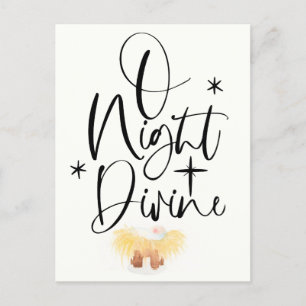 Cartão Postal De Festividades Cartão-postal religioso de cor d'água do Natal