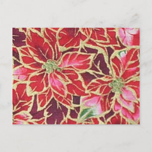 Cartão Postal De Festividades Cartão-postal Rosa Dourado Vermelho de Poinsettia