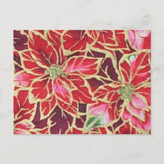 Cartão Postal De Festividades Cartão-postal Rosa Dourado Vermelho de Poinsettia