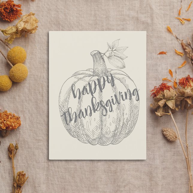 Cartão Postal De Festividades Cartão-postal Russo de Ação de Graças Feliz (Happy Thanksgiving
Elegant Rustic Pumpkin Postcard)