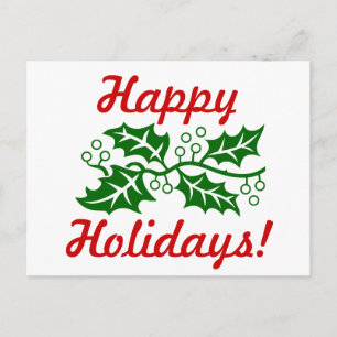 Cartão Postal De Festividades Cartão-postal - saudações Holly