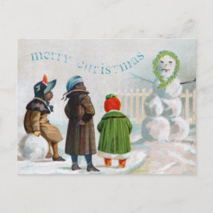 Cartão Postal De Festividades Cartão-postal Snowman