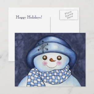 Cartão Postal De Festividades Cartão-postal Snowman