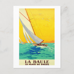 Cartão Postal De Festividades Cartão-postal Viagem francês Vintage Sail Boats