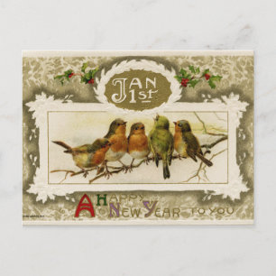 Cartão Postal De Festividades Cartão-postal Vintage de Ano Novo