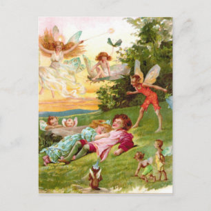 Cartão Postal De Festividades Cartão-postal Vintage Dia de os namorados elves Fa