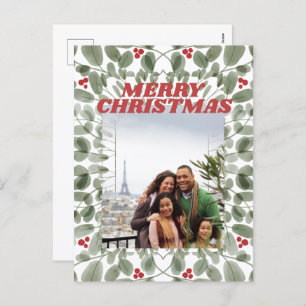 Cartão Postal De Festividades Cartão-postal Vintage Photo Merry Christmas Greene