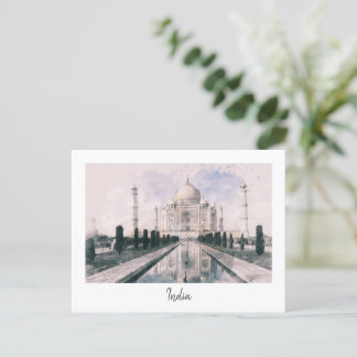 Cartão Postal De Festividades Cartão-postal Vintage Taj Mahal - Retro Viagem Sou
