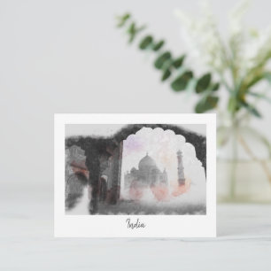 Cartão Postal De Festividades Cartão-postal Vintage Taj Mahal - Retro Viagem Sou