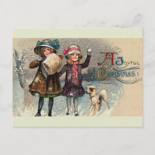 Cartão Postal De Festividades Cartão-postal Vintage "Um Natal Feliz"