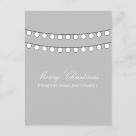 Cartão Postal De Festividades Cartão-postal White Holiday String of Lights
