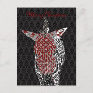 Cartão Postal De Festividades Cartão-postal Zebra preto