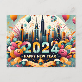 Cartão Postal De Festividades Cartão-presente de feliz ano novo 2024