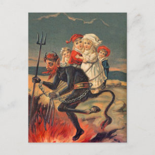 Cartão Postal De Festividades Cartão Redheaded raro de Krampus