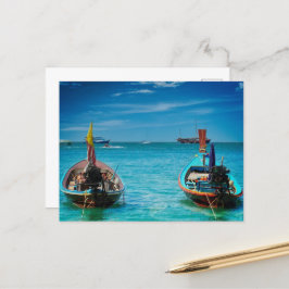 Cartão Postal De Festividades Cartão Tradicional de Posto de Barcos Tailandeses
