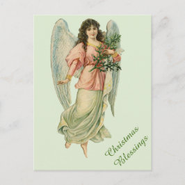 Cartão Postal De Festividades Cartão Vitoriano de Abençoações do Anjo Vintage