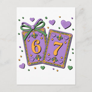 Cartão Postal De Festividades Cartas de Baralho Mardi Gras Six Seven Deck Caminh