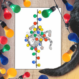 Cartão Postal De Festividades Cartaz CHRISTMAS gatinho de Nicole Janes