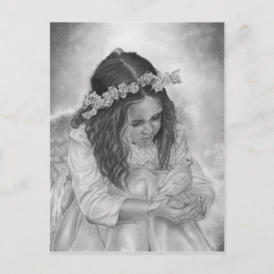 Cartão Postal De Festividades Cartaz de Bênçãos da Rapariga Anjo