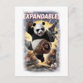 Cartão Postal De Festividades Cartaz de Filme Paródia Engraçada de Panda em um B
