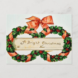 Cartão Postal De Festividades Cartaz de Natal brilhante Vintage