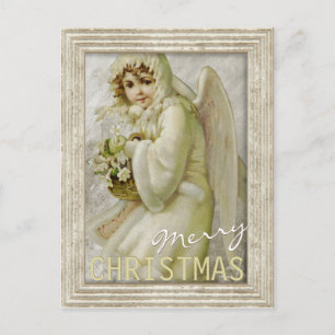 Cartão Postal De Festividades Cartaz de Natal CC0616 - Anjo de inverno da Vintag