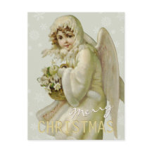 Cartaz de Natal CC0621 - Anjo de inverno da Vintag
