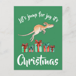 Cartão Postal De Festividades Cartaz de Natal do Whimsy art kangaroo
