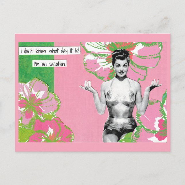 Cartão Postal De Festividades Cartaz De Snarky Vacation Que Dia É Esse? (Frente)