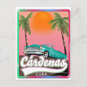 Cartão Postal De Festividades Cartaz de viagem antigo de Cárdenas Cuba