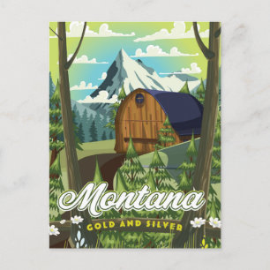 Cartão Postal De Festividades cartaz de viagem "Ouro e Prata" de Montana