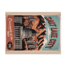 Cartaz de Viagem Retro Vintage Salt Lake City Utah