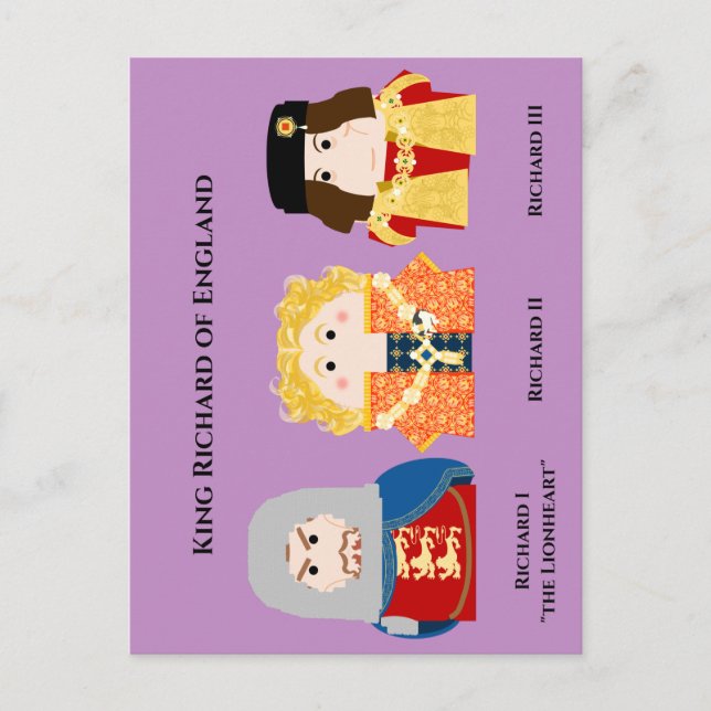 Cartão Postal De Festividades Cartaz do Rei Richard da Inglaterra (Frente)
