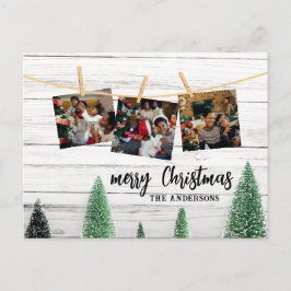 Cartão Postal De Festividades Cartaz russa das fotos de Natal da família