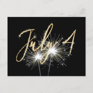 Cartão Postal De Festividades Cartazes de folga do dia 4 de julho em Black Holid