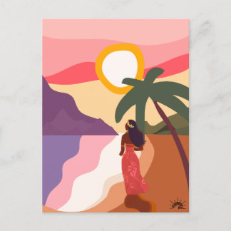 Cartão Postal De Festividades Carte Postale Art Tahiti Polynésie Vahiné