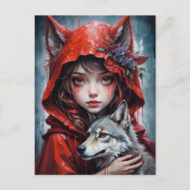 Cartão Postal De Festividades Carte Postale - Le petit chaperon rouge (Frente)