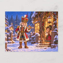 Cartão Postal De Festividades Carte postale Noël – Casse-noisette et les oiseaux