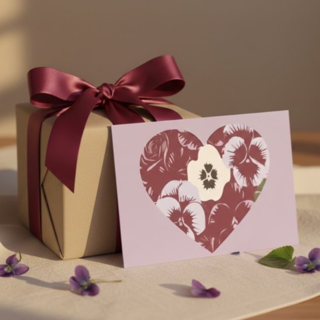 Cartão Postal De Festividades Carte Postale Saint-Valentin Cœur de Violettes (Criador carregado)